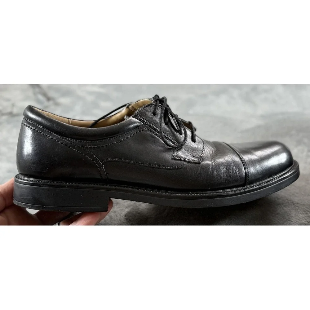 Chaps Dress Shoes Mens Size‎ 12M Black Cap Toe Leather Lace Up Oxford 096-9514